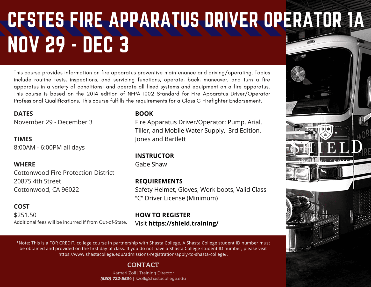 CFSTES Fire Apparatus Driver/Operator 1A